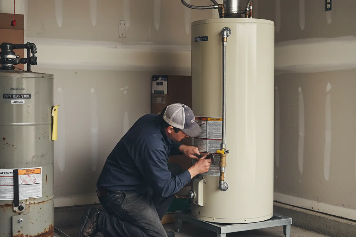 Water heater and shutoff valve replacement in Plymouth